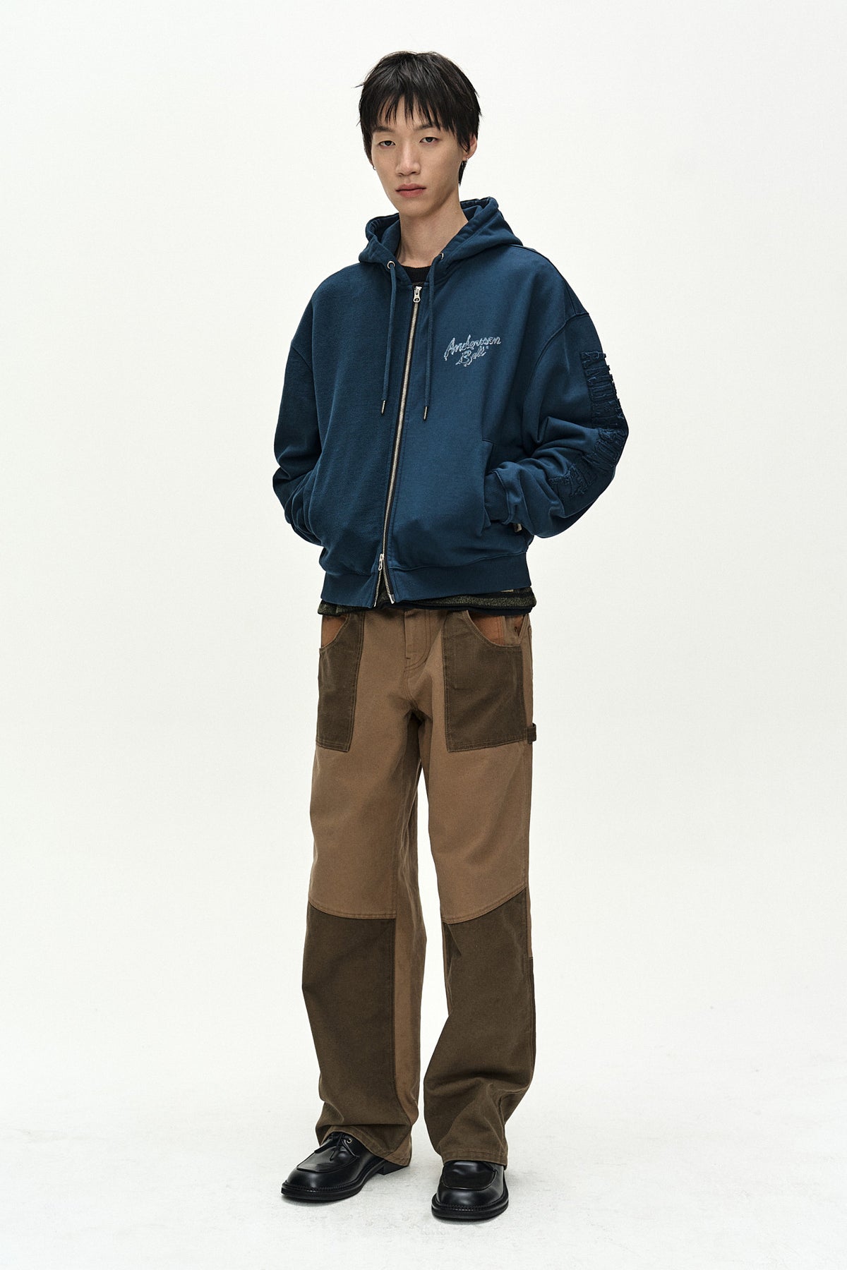Andersson Bell (Essential) Unisex Patchwork Liquid Logo Hood Zip-UP