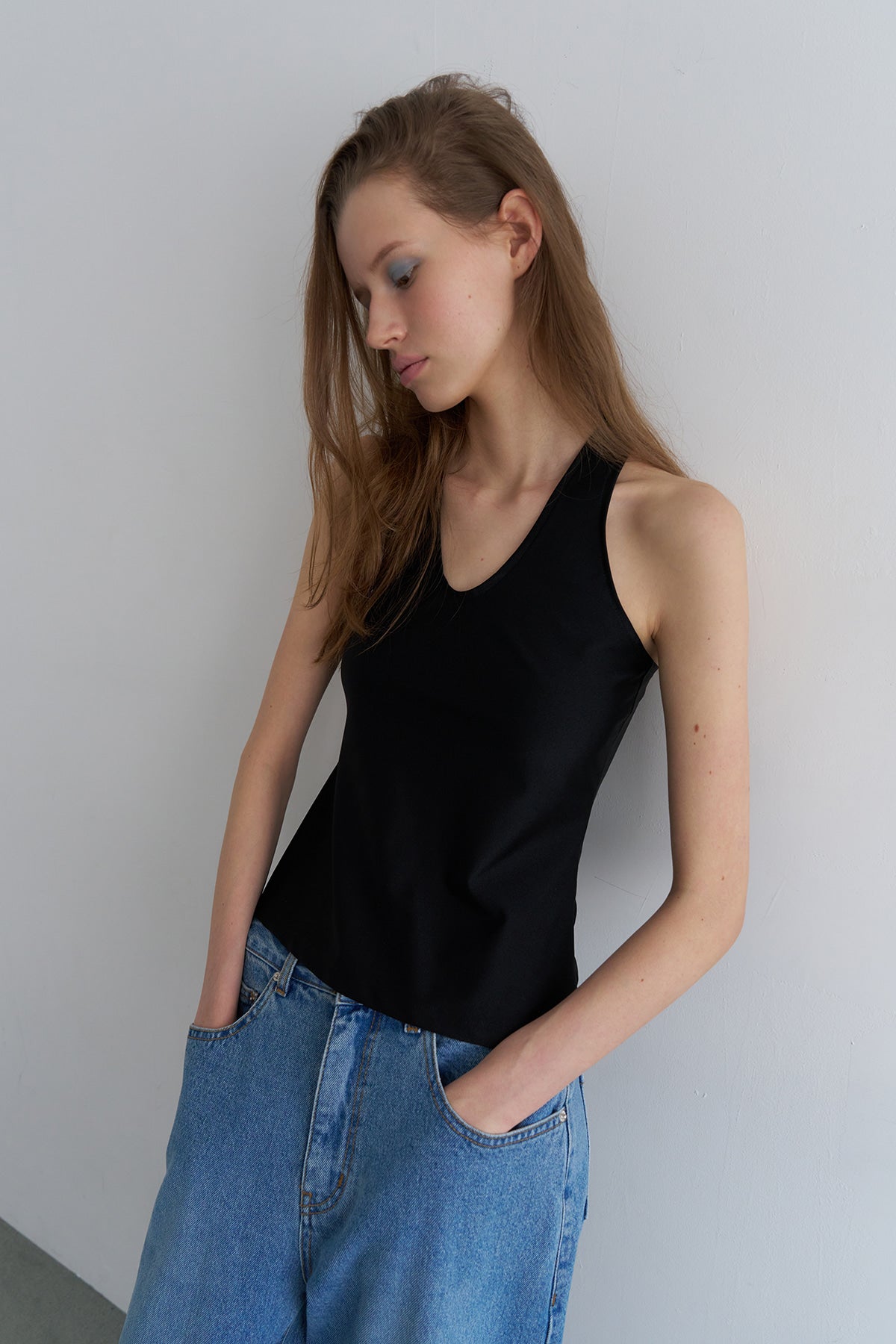Overdueflair Glitter Halter Top Black