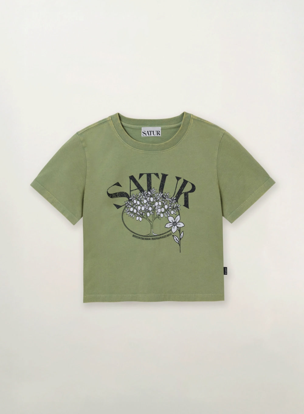 Satur (W) Citron Tree Washed T-shirt - Khaki