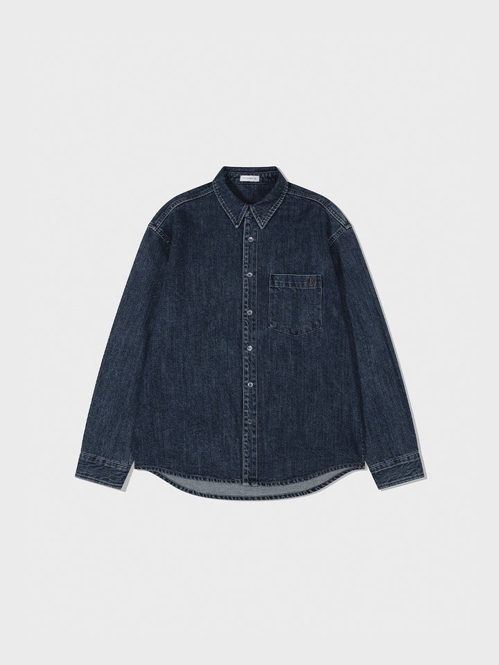 Low Classic Lc Denim Shirt Jacket Dark Blue
