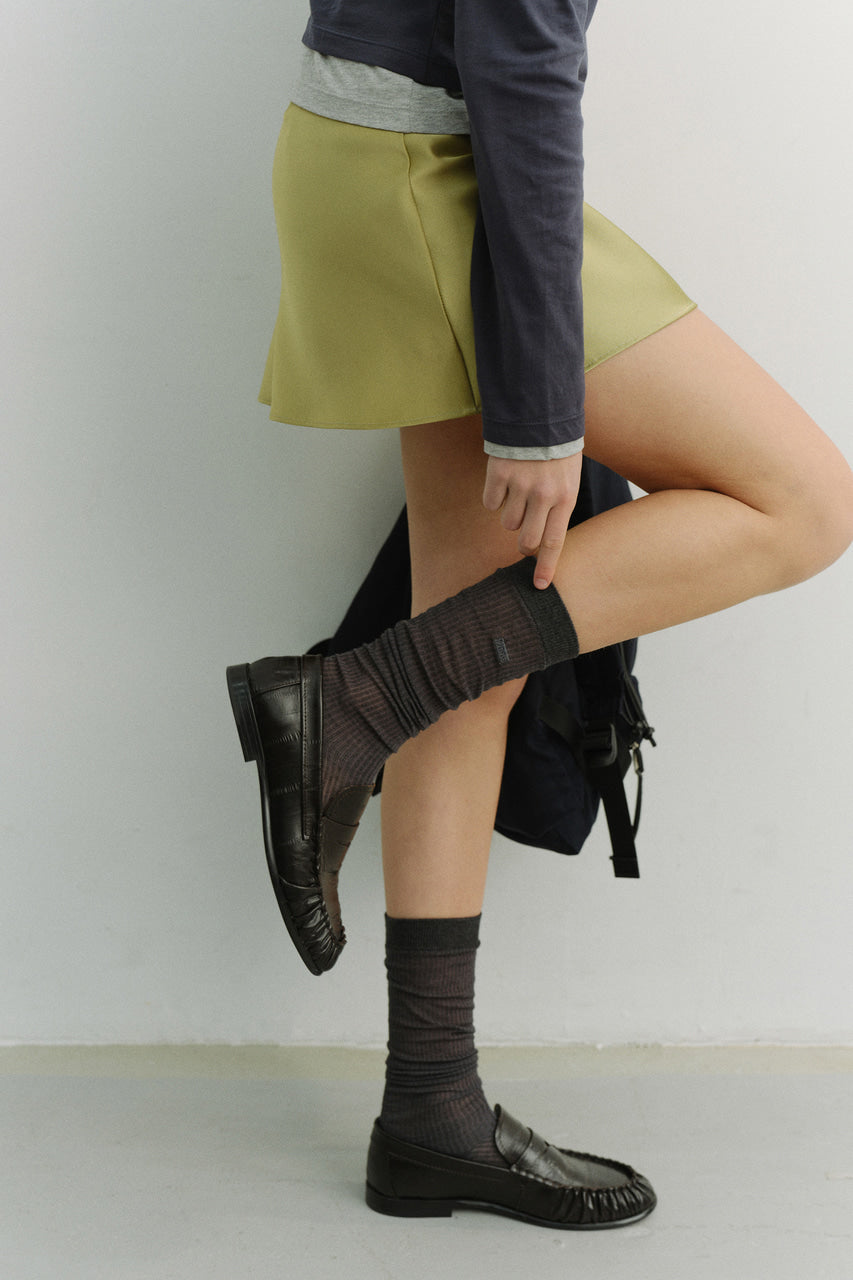 Dunst Sheer Knee Socks Charcoal Grey