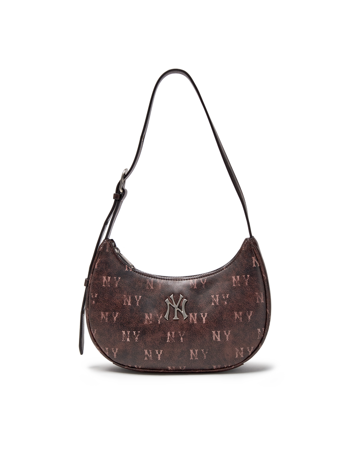 Mlb Classic Monogram Vintage PU Hobo Bag