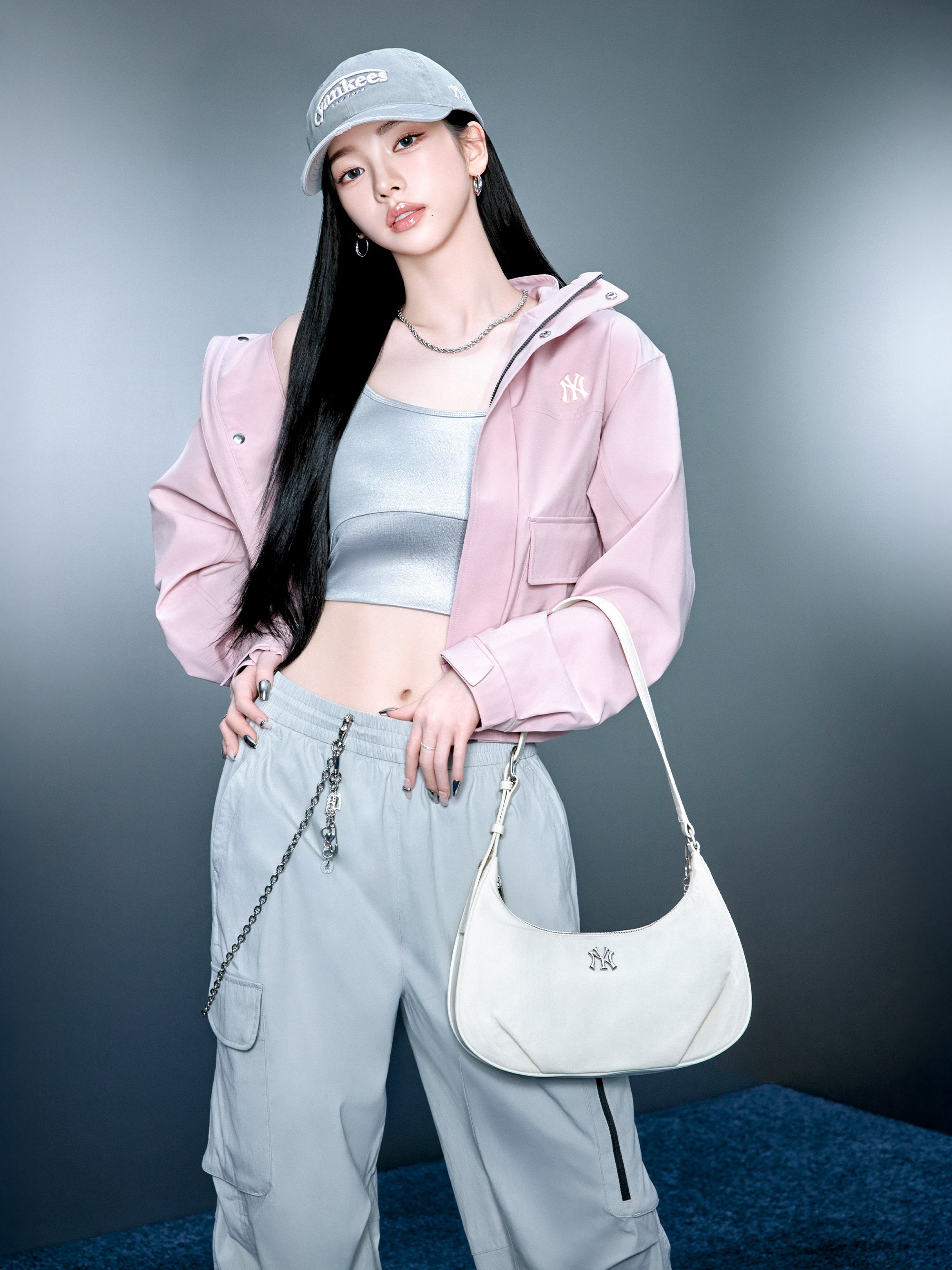 [MLB] Basic Vintage Nylon Hobo Bag