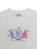 MLB Korea Women's Small Bunny Graphic Slim Semi Crop T-Shirts