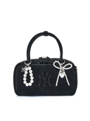 MLB Korea Pearl Ribbon Heart Charm Keyring