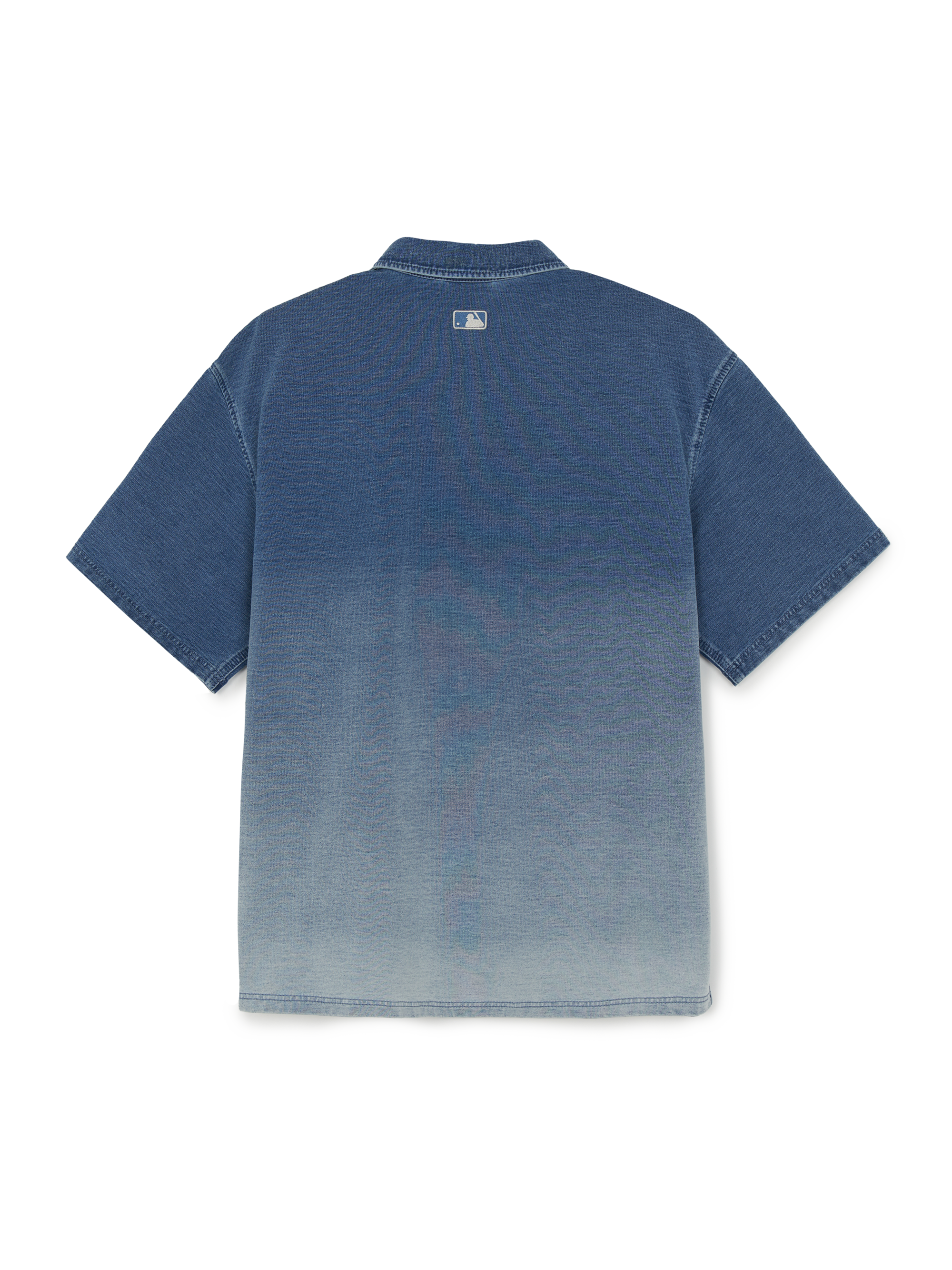 MLB Korea Basic Small Logo Stretched Denim Polo Shirt