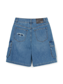 [MLB] Women's Varsity Vintage Slub Cargo 9in Denim Shorts