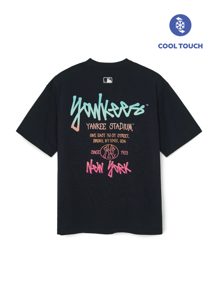 Mlb Basic Street Color Letter Oversized Short-Sleeve T-shirt New York Yankees