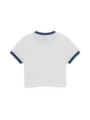 MLB Korea Women's Sportive Cursive Ringer Crop T-shirts