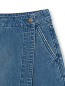 MLB Korea Women's Basic Small Logo Cargo Denim Wrap Skirt
