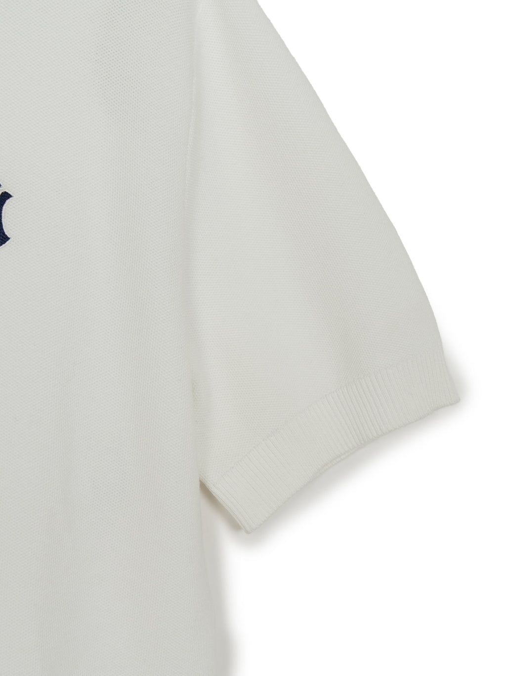 MLB Korea Varsity Tuck Texture Open Collar Short Sleeve Knit Pullover