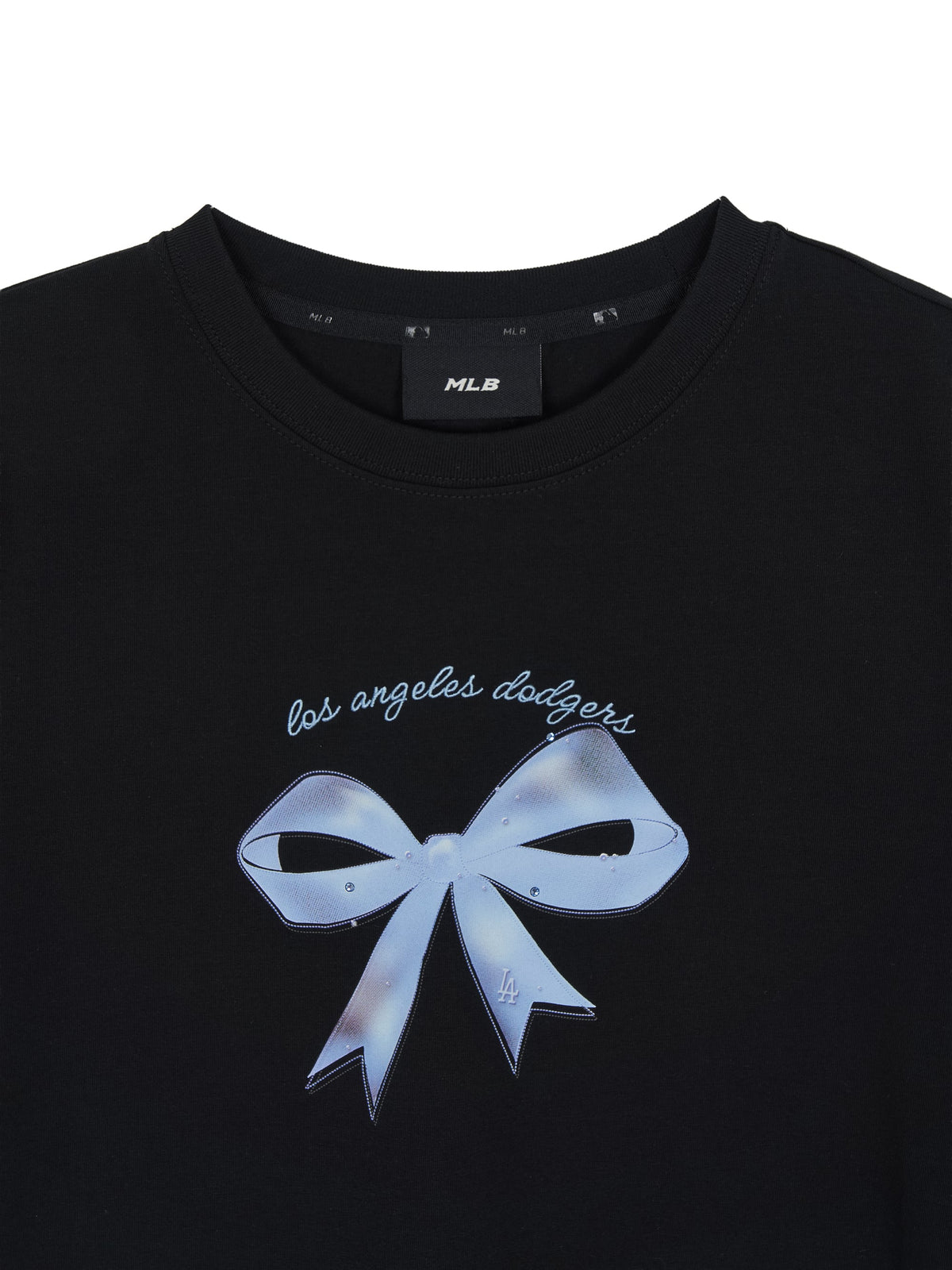 Mlb Women's Bow Tie Graphic Slim Semi Crop T-Shirts