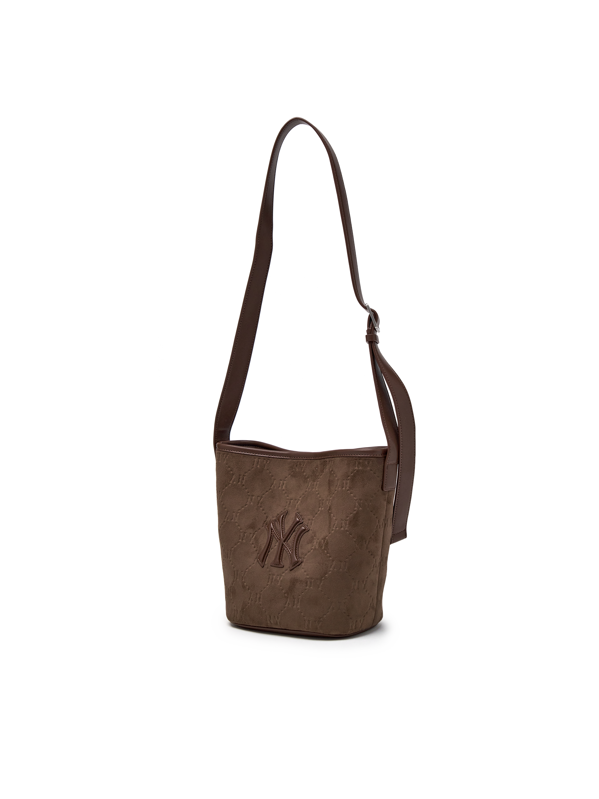 MLB Korea Monogram Suede Bucket Bag