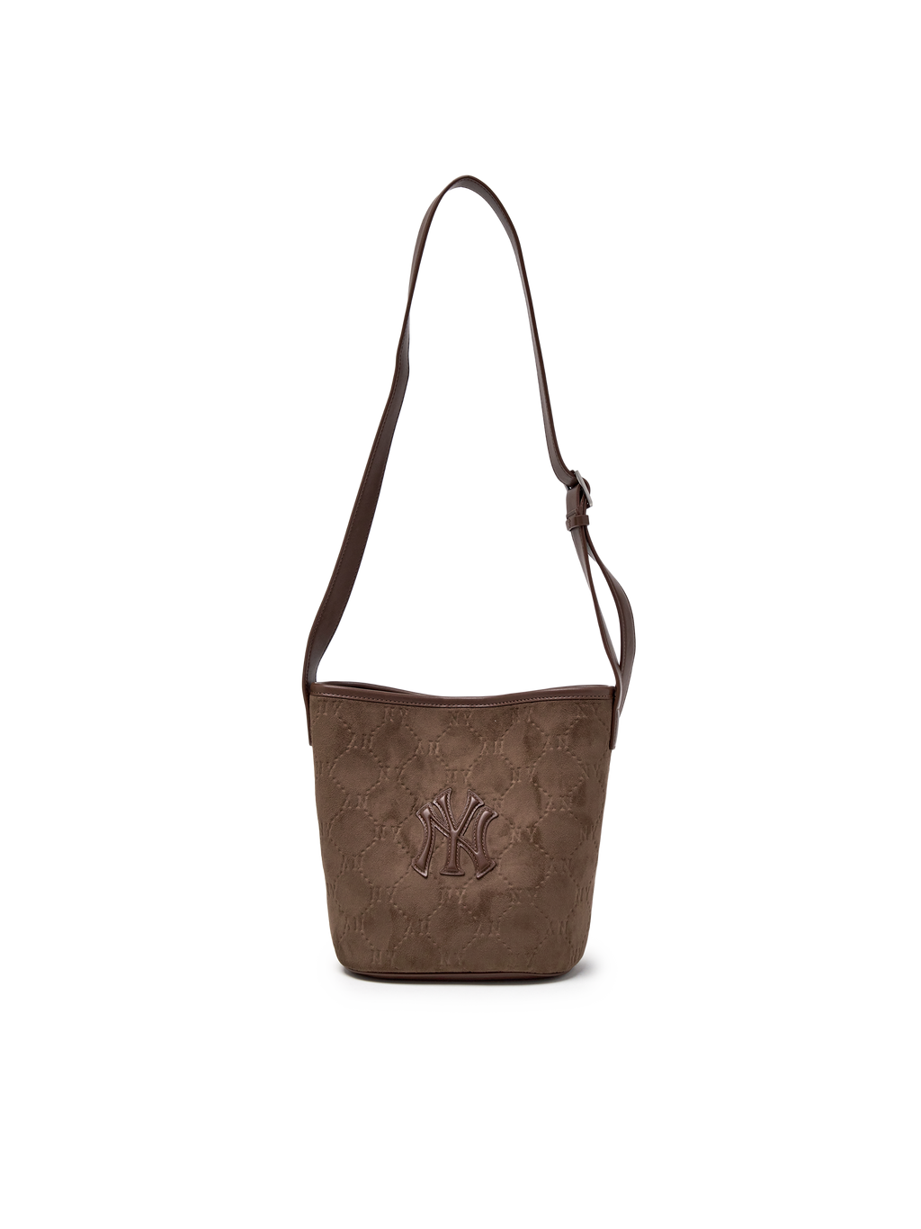 MLB Korea Monogram Suede Bucket Bag