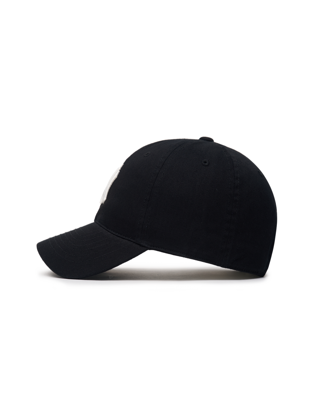 MLB BLACK unstructured cap, a stylish Korean designer hat for casual streetwear looks.