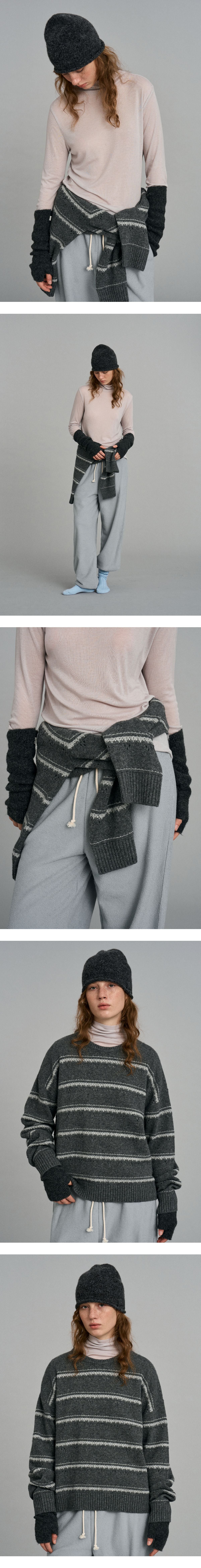 Mango Maniplease Aki Knit Hand Warmer Charcoal