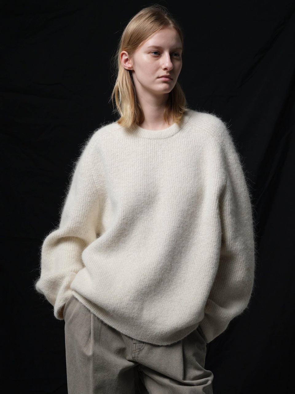 Facade Pattern Alpaca Pullover Knitwear ivory