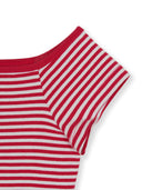 [MLB] Women's Varsity Stripe Off Shoulder Slim Semi Crop T-Shirts