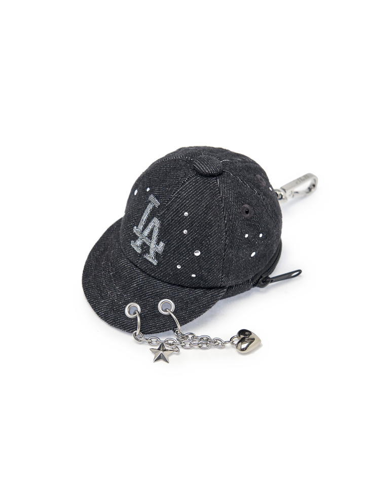 MLB Basic Denim Point Ballcap Pouch Keyring