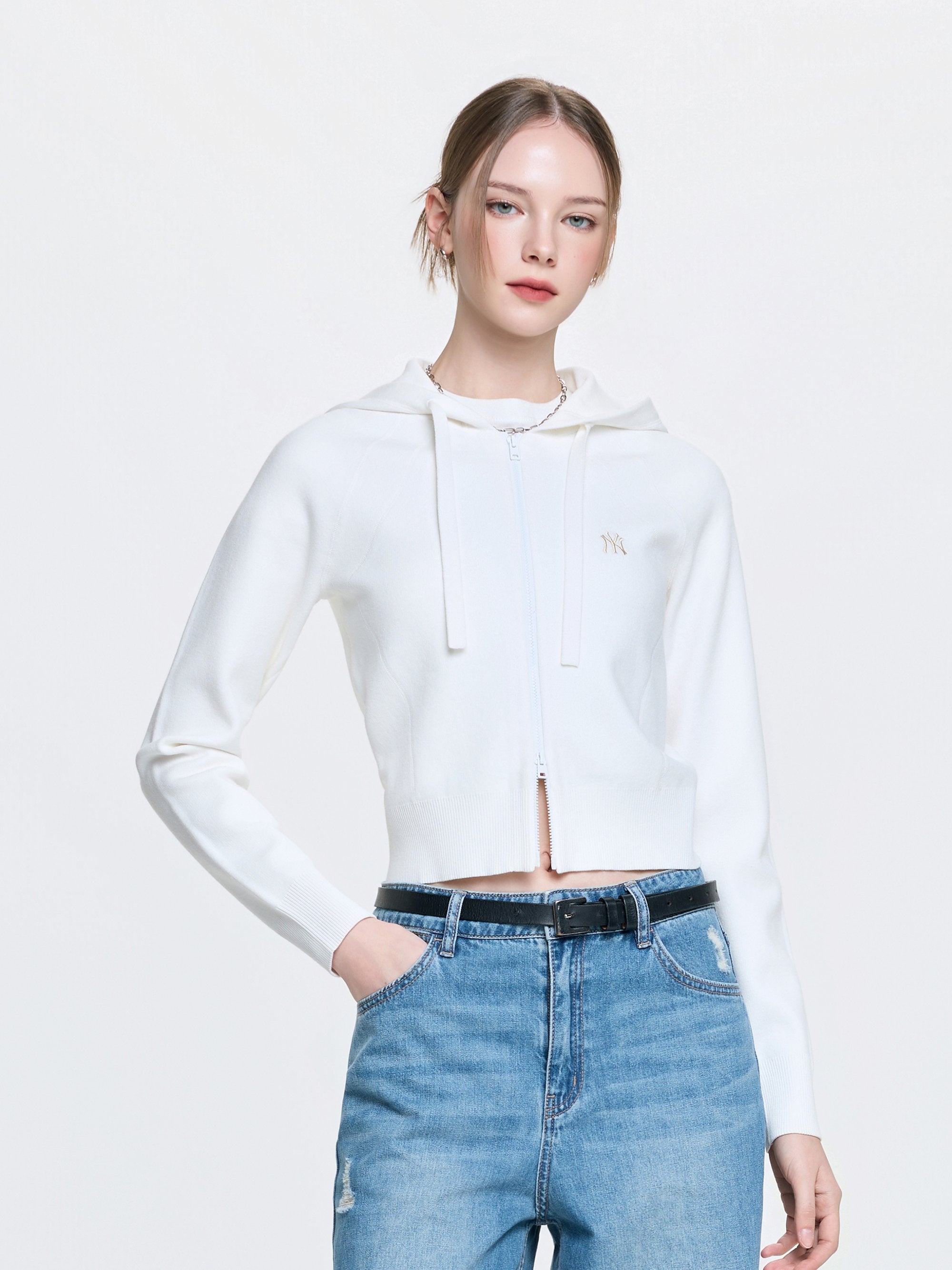 [MLB] Women's Basic Hoodie Zip-Up Cardigan