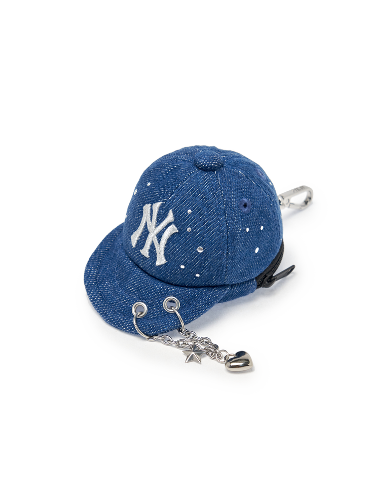 MLB Korea Basic Denim Point Ballcap Pouch Keyring