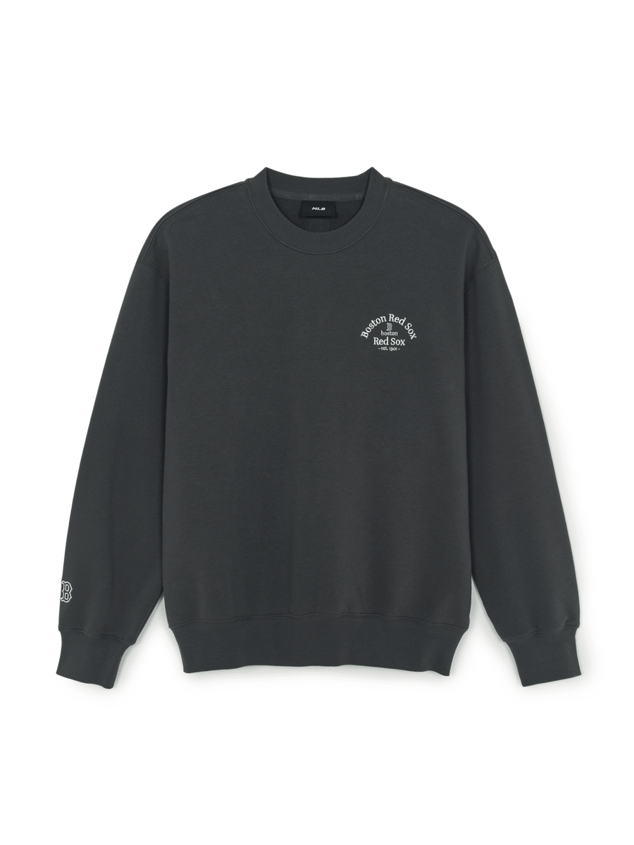 Basic Vintage Small-Lettering Crewneck Sweatshirt — Boston Red Sox