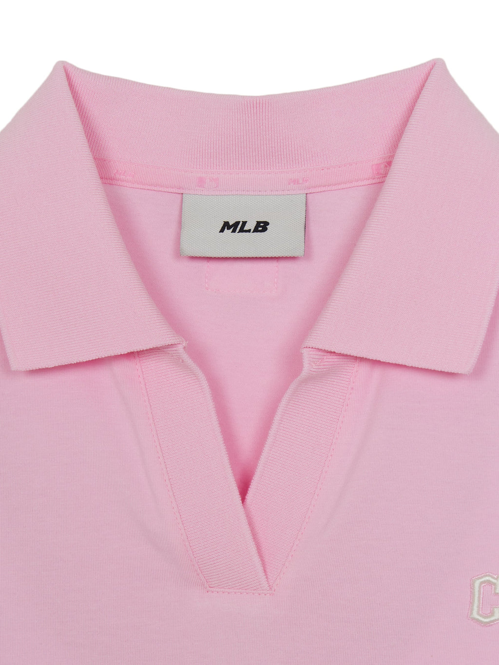 MLB Korea Women's Basic Slim Fit Crop Open Collar Polo T-Shirts