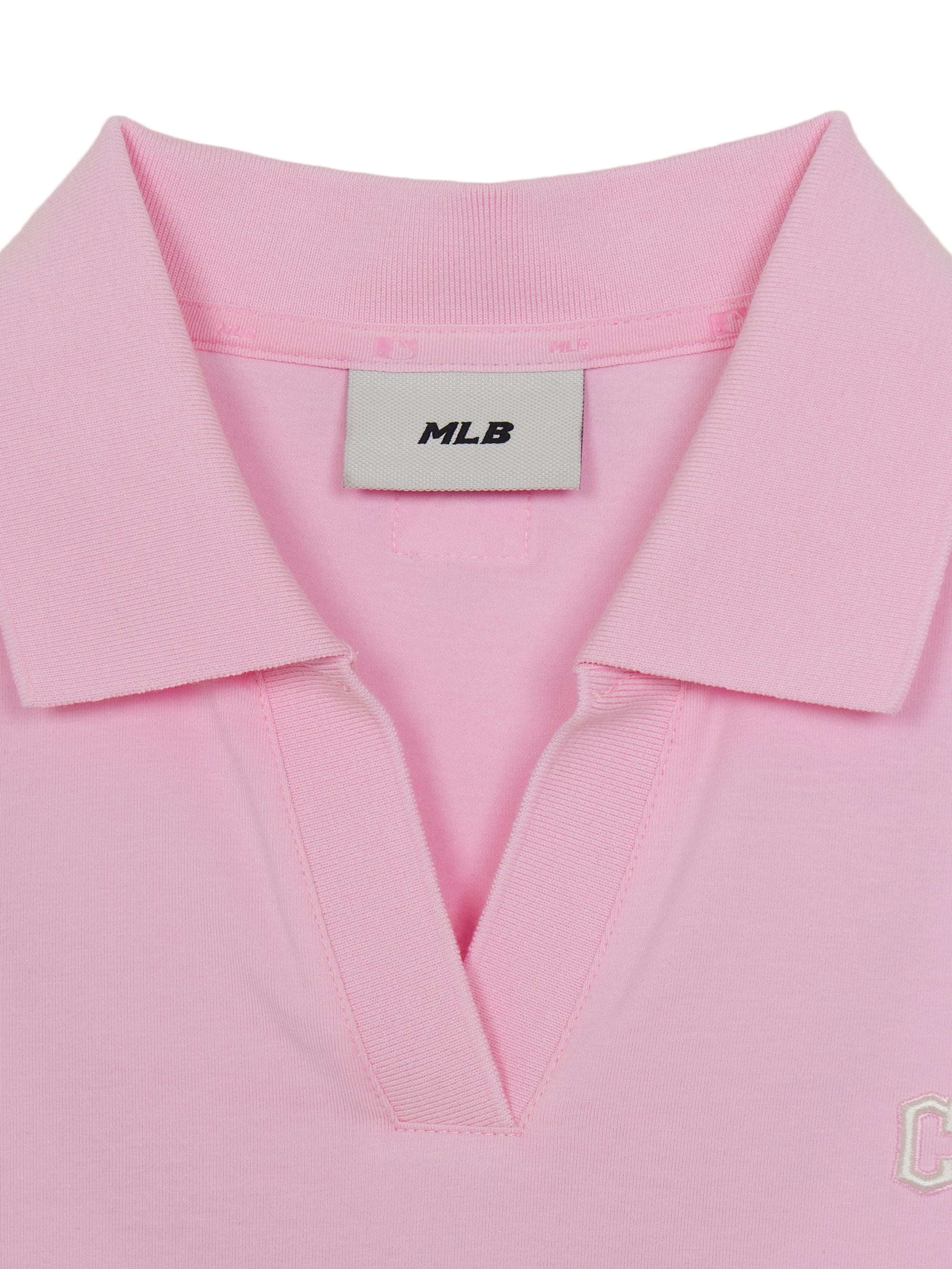 MLB Korea Women's Basic Slim Fit Crop Open Collar Polo T-Shirts