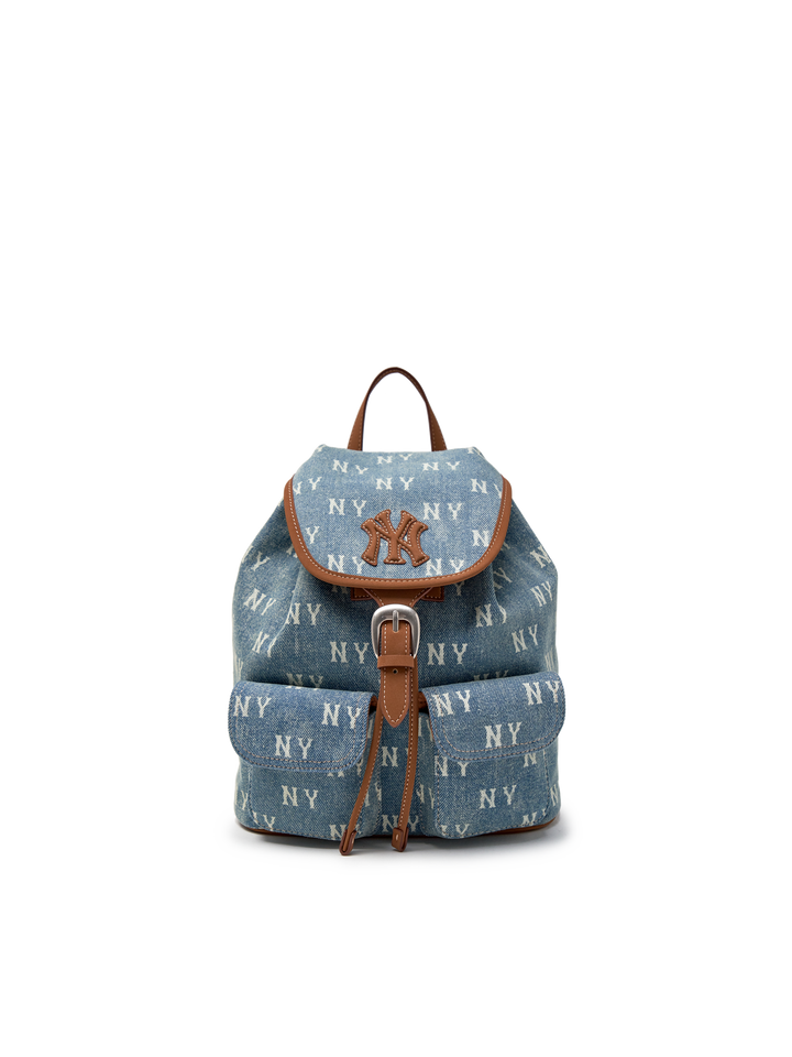 MLB Korea Classic Monogram Vintage Denim Backpack