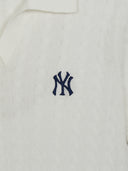 [MLB] Women's Varsity Cable Open Collar Short Sleeve Knit Pullover