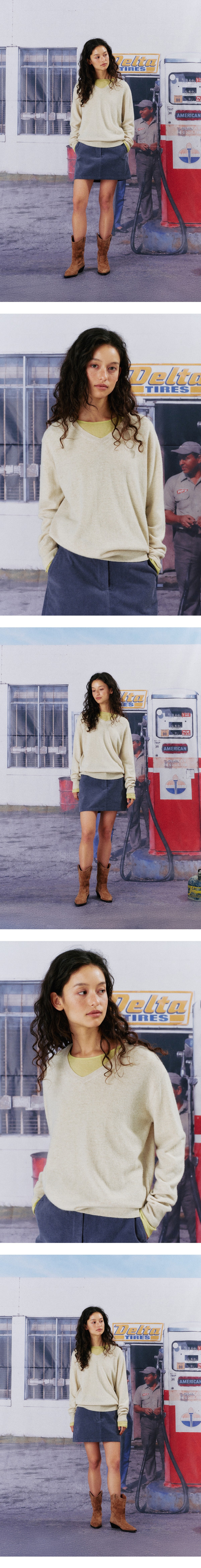 Mango Maniplease Bant V Knit Oat