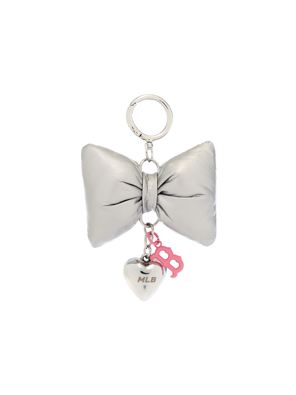 MLB Korea Ribbon Fabric Heart Charm Keyring