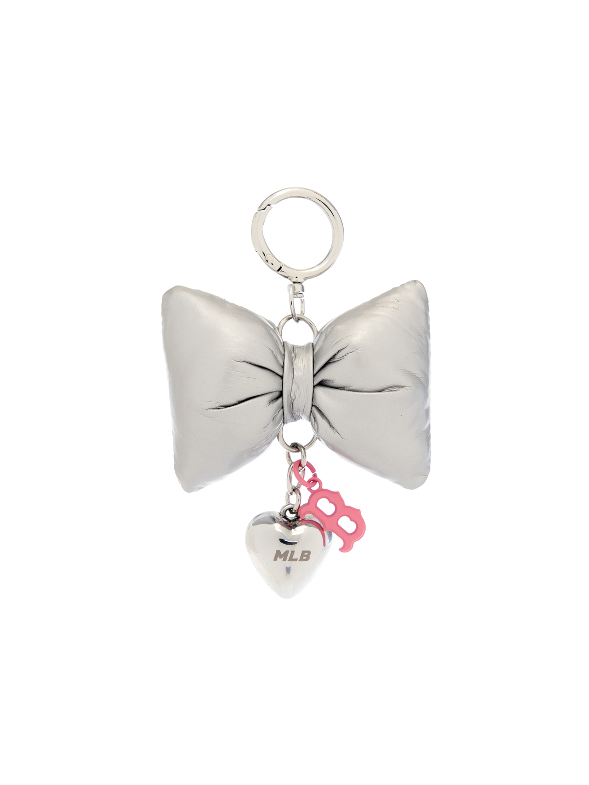 MLB Korea Ribbon Fabric Heart Charm Keyring