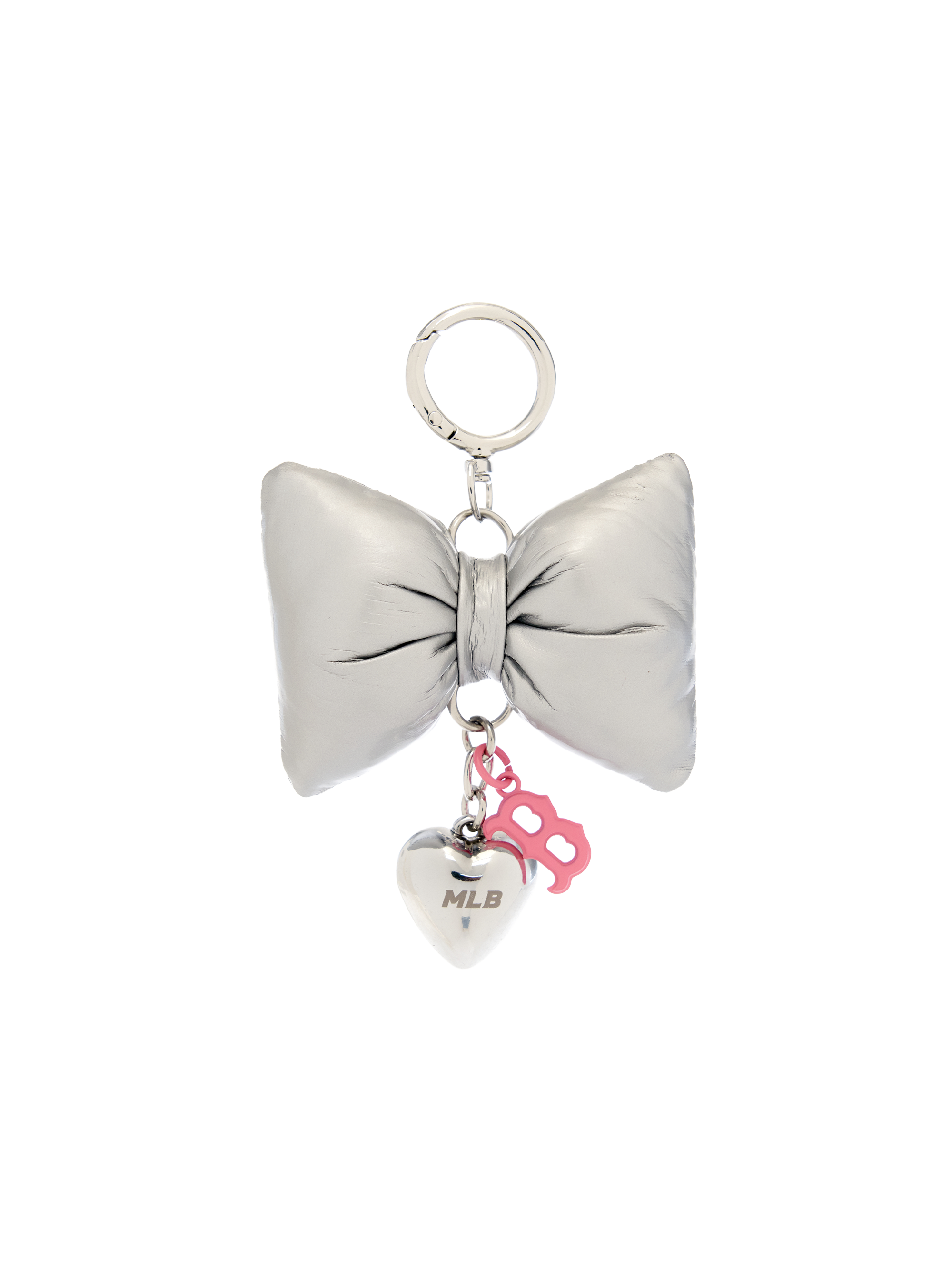 MLB Korea Ribbon Fabric Heart Charm Keyring