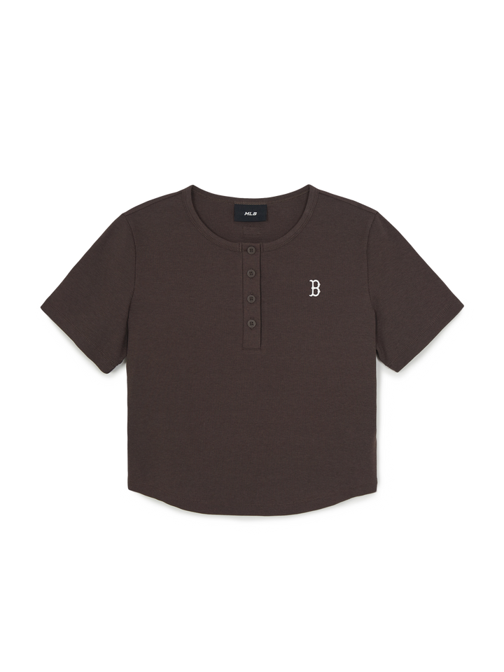 Mlb Women's Vintage Slim Henley Neck T-shirt