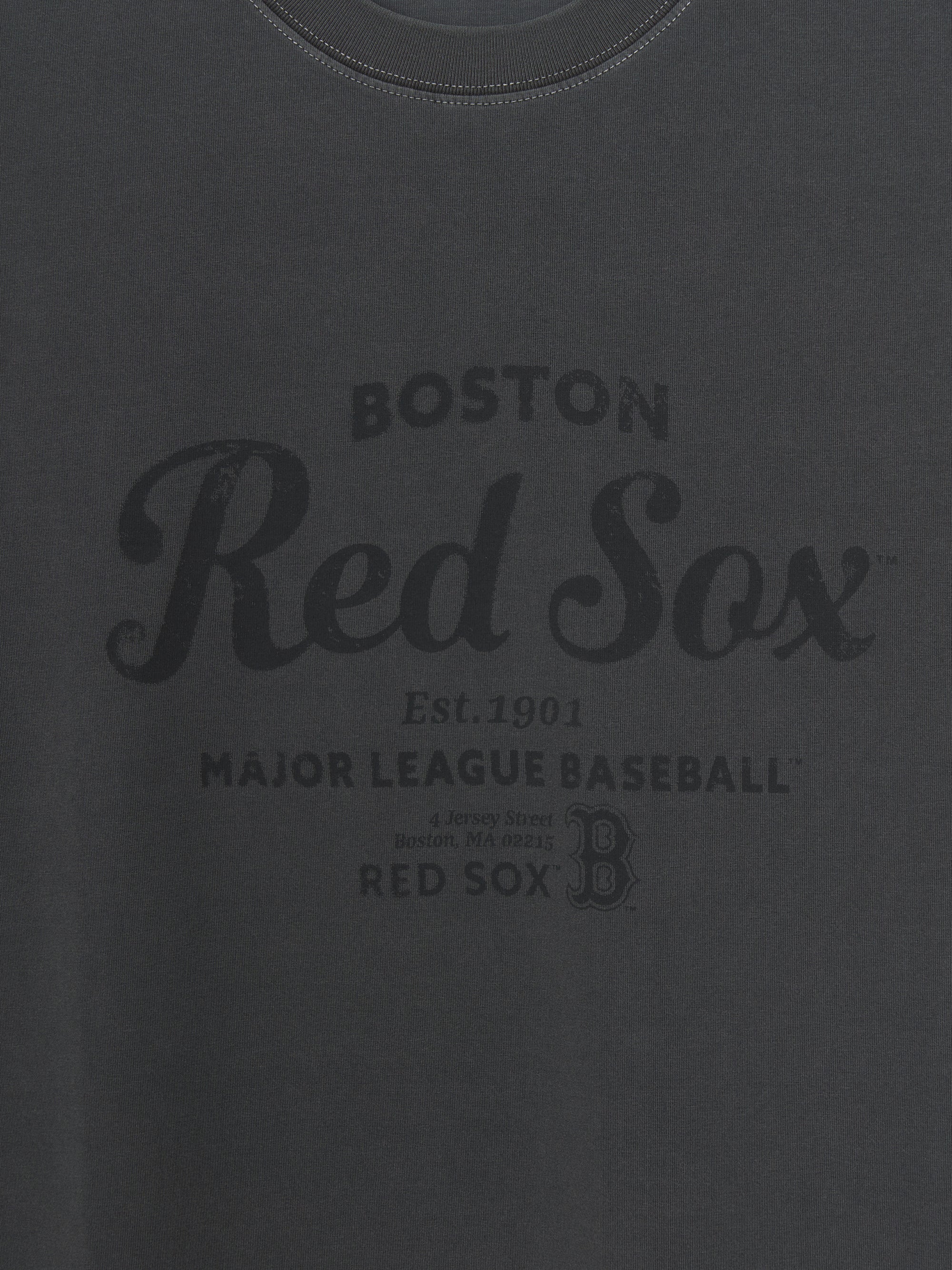 MLB Korea Vintage Washing Letter Graphic T-shirt