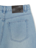 MLB Korea Women's Basic Small Logo Summer Tencel 9in Denim Shorts