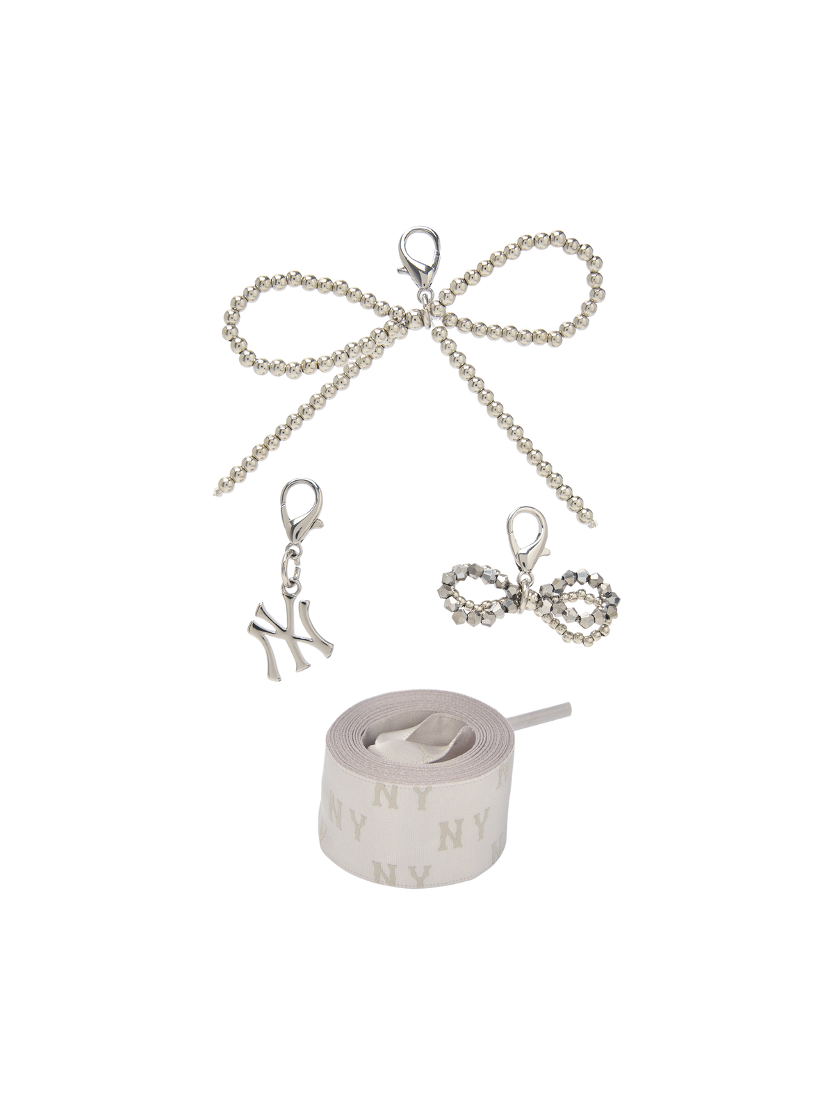 Mlb Team Logo Pearl Ribbon Shoelace Set