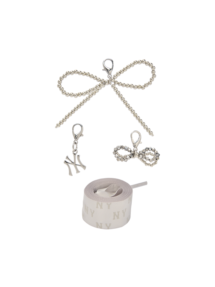 Mlb Team Logo Pearl Ribbon Shoelace Set