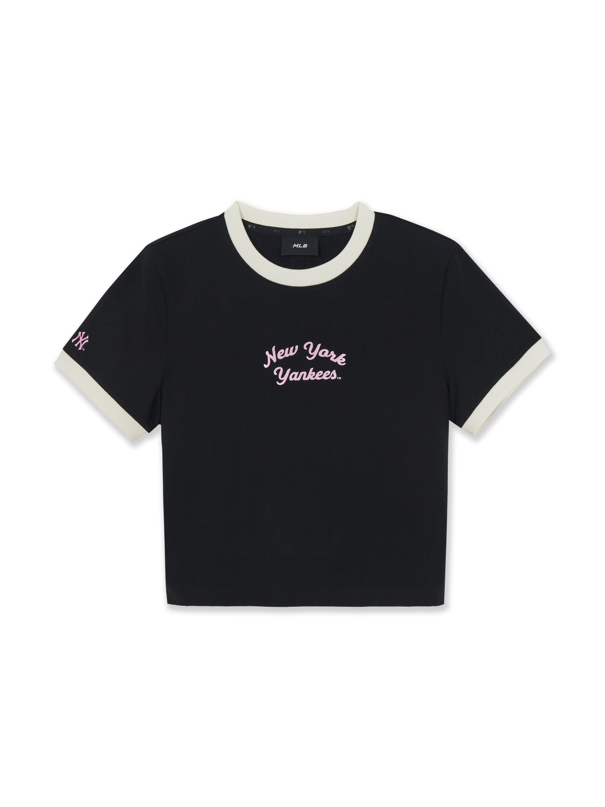 Mlb Women's Sportive Lettering Slim Crop Ringer T-shirts