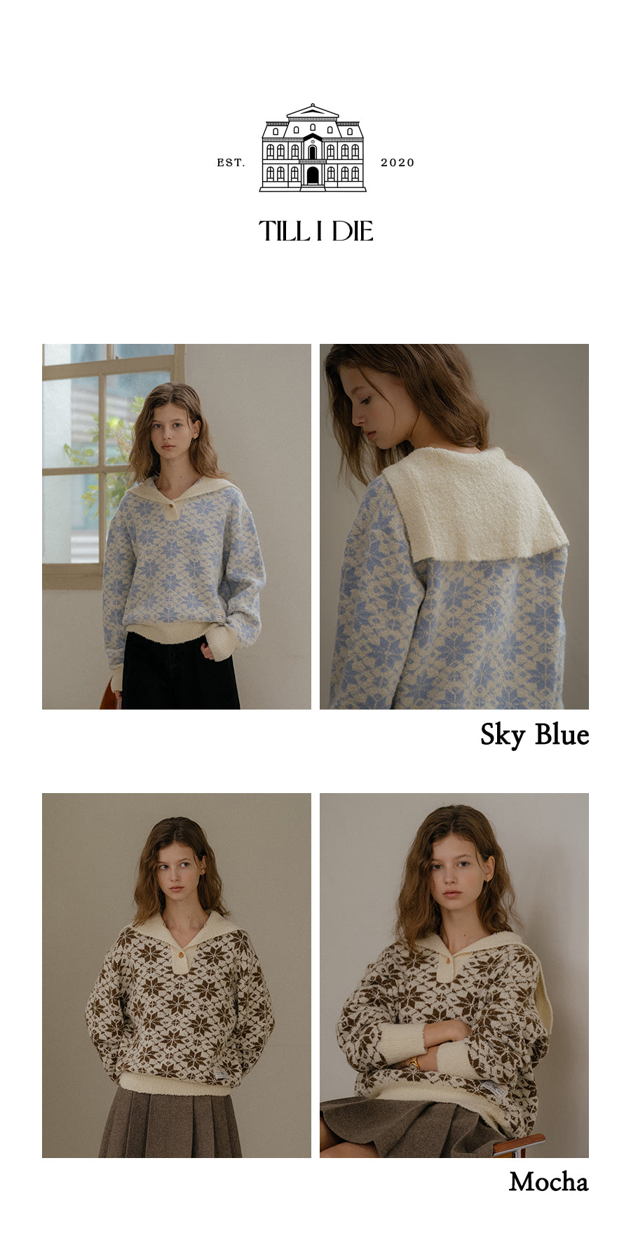 Tillidie Frozen sailor collar knit
