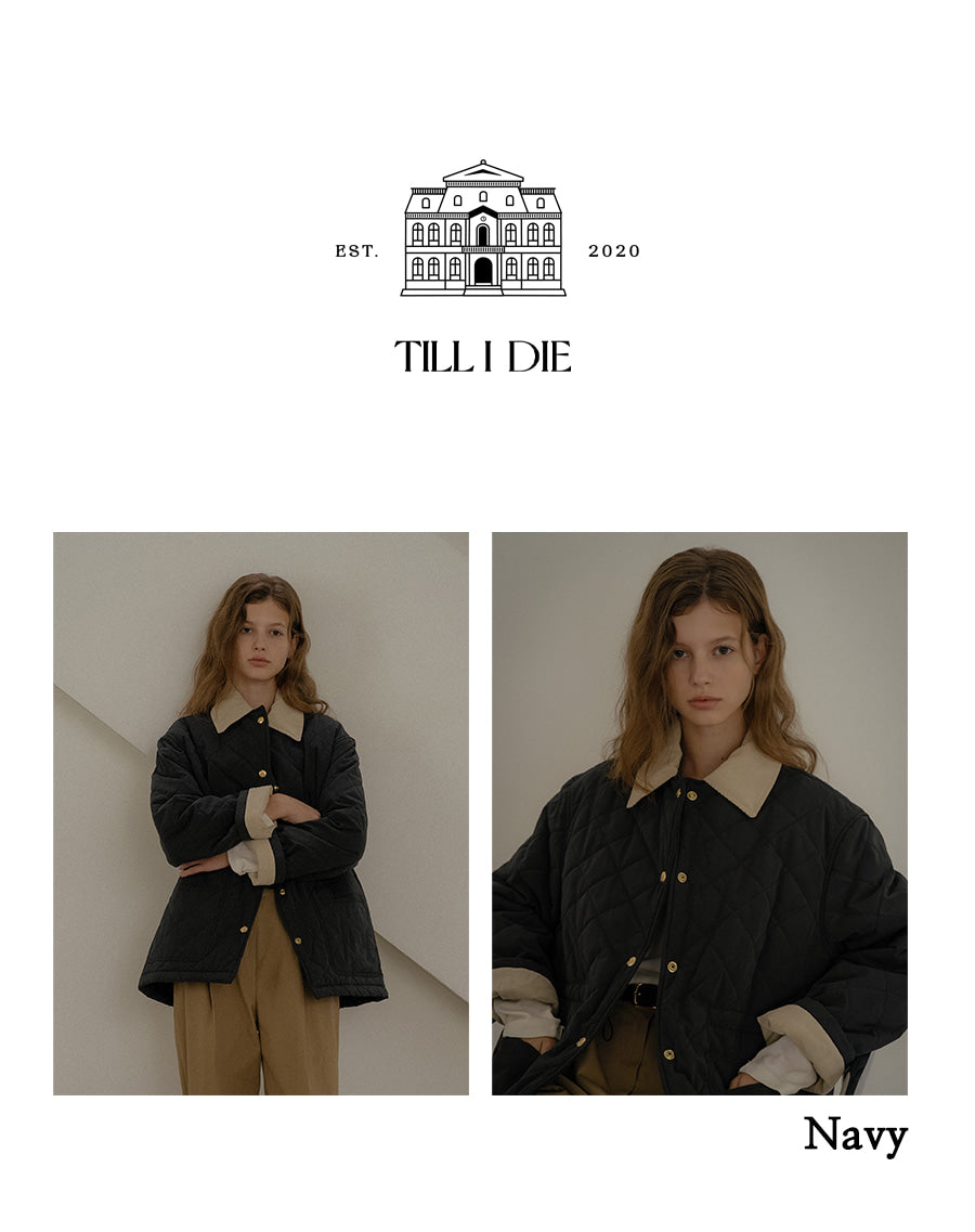 Tillidie Soft warm quilting jacket Navy