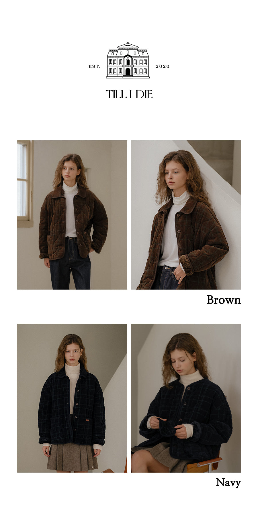 Tillidie Corduroy quilting detachable collar jumper