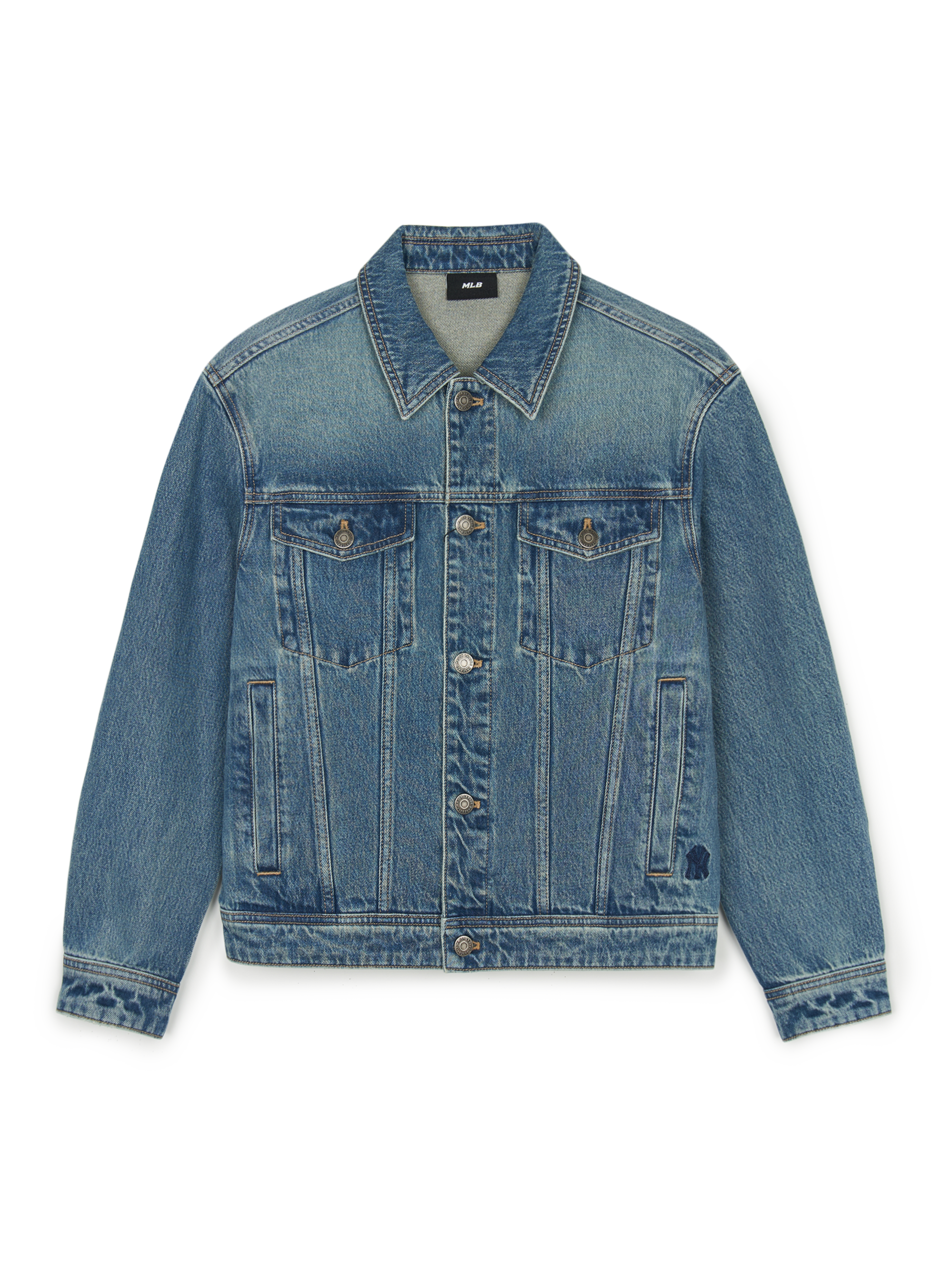 [mlb korea] Mlb Hannam Vintage Lettering Denim Trucker Jacket