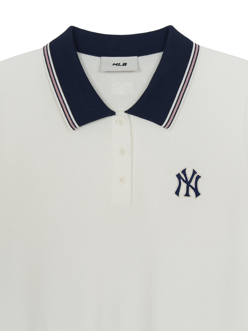 MLB Korea Women's Varsity Color Block Polo Short Sleeve Knit Pullover