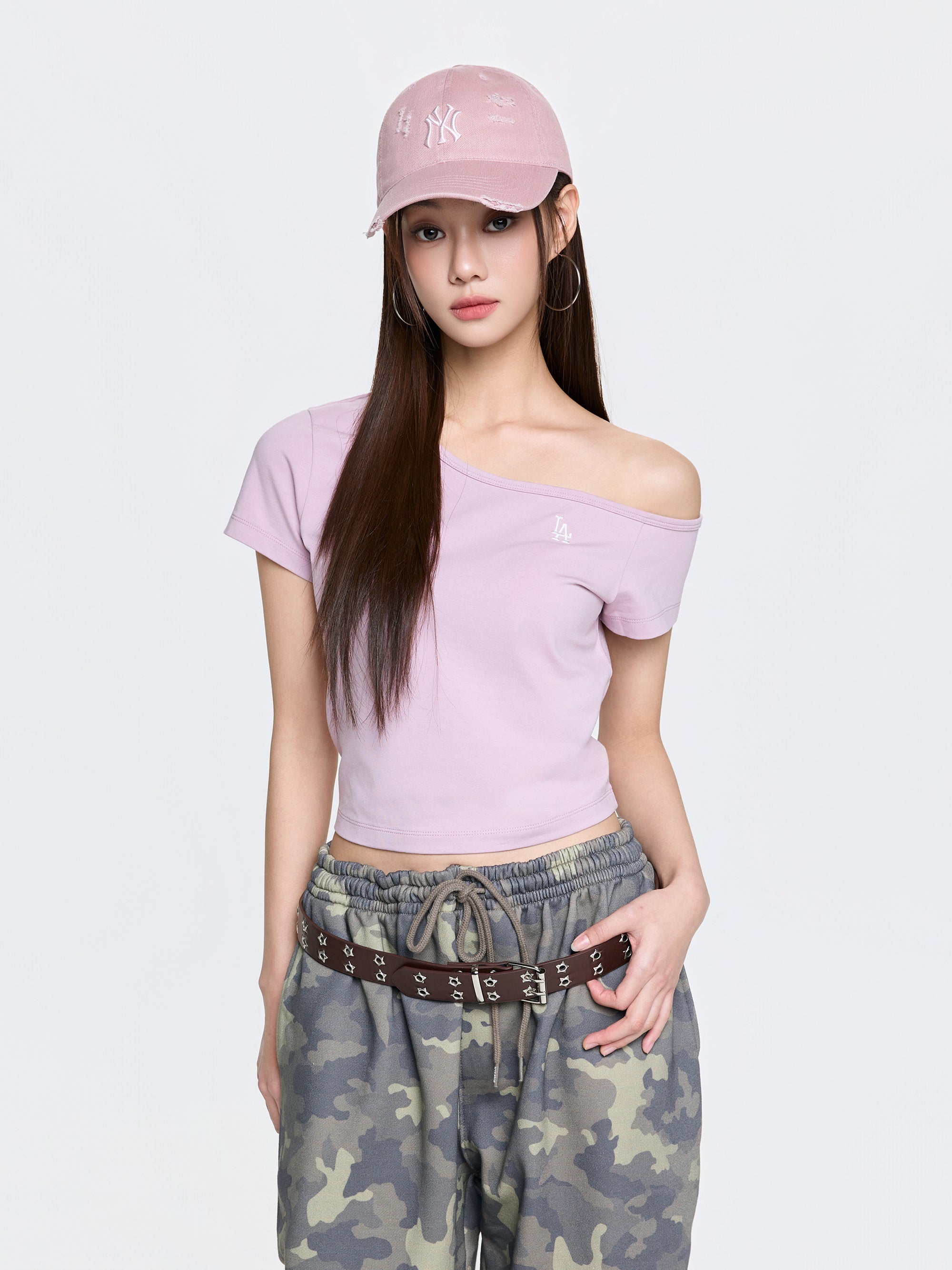 [mlb korea] Women's Basic Off Shoulder T-shirts