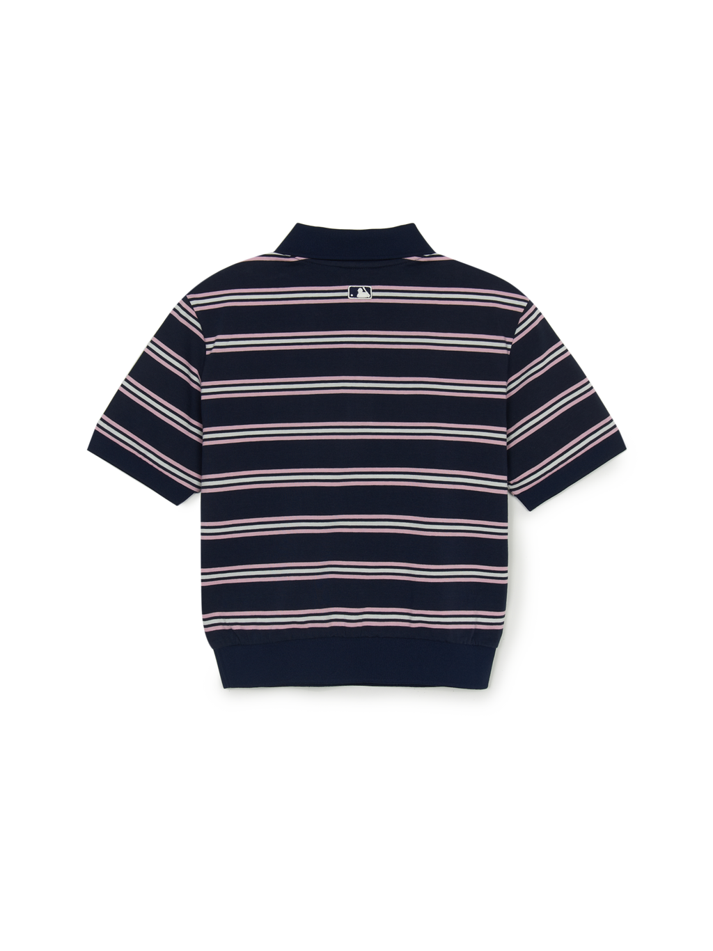 MLB Korea Women's Varsity Stripe Crop Polo T-shirt