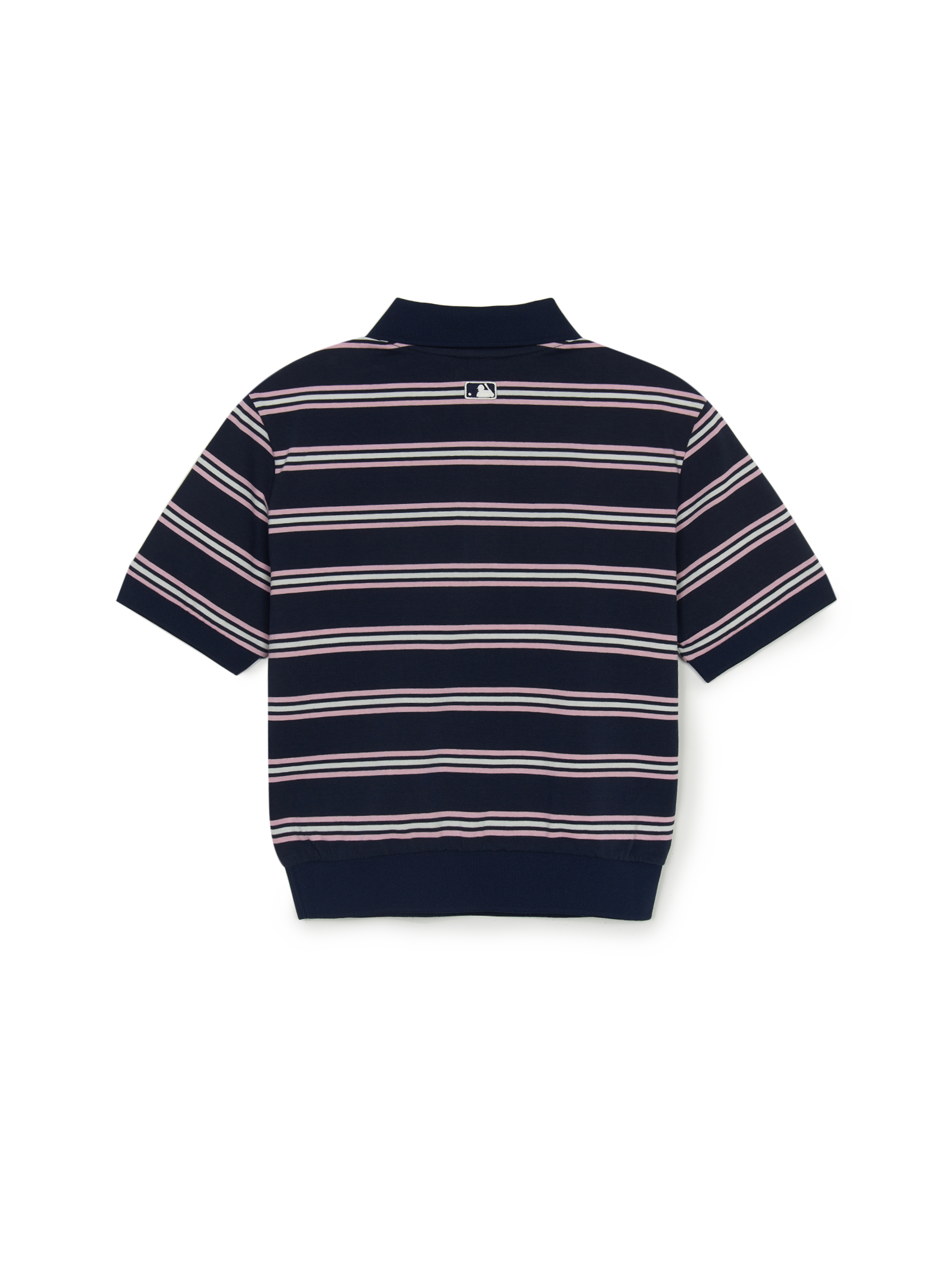 MLB Korea Women's Varsity Stripe Crop Polo T-shirt
