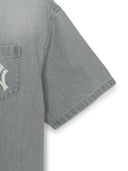 MLB Korea Basic Small Logo Summer Tencel Short Sleeve Denim Shirt