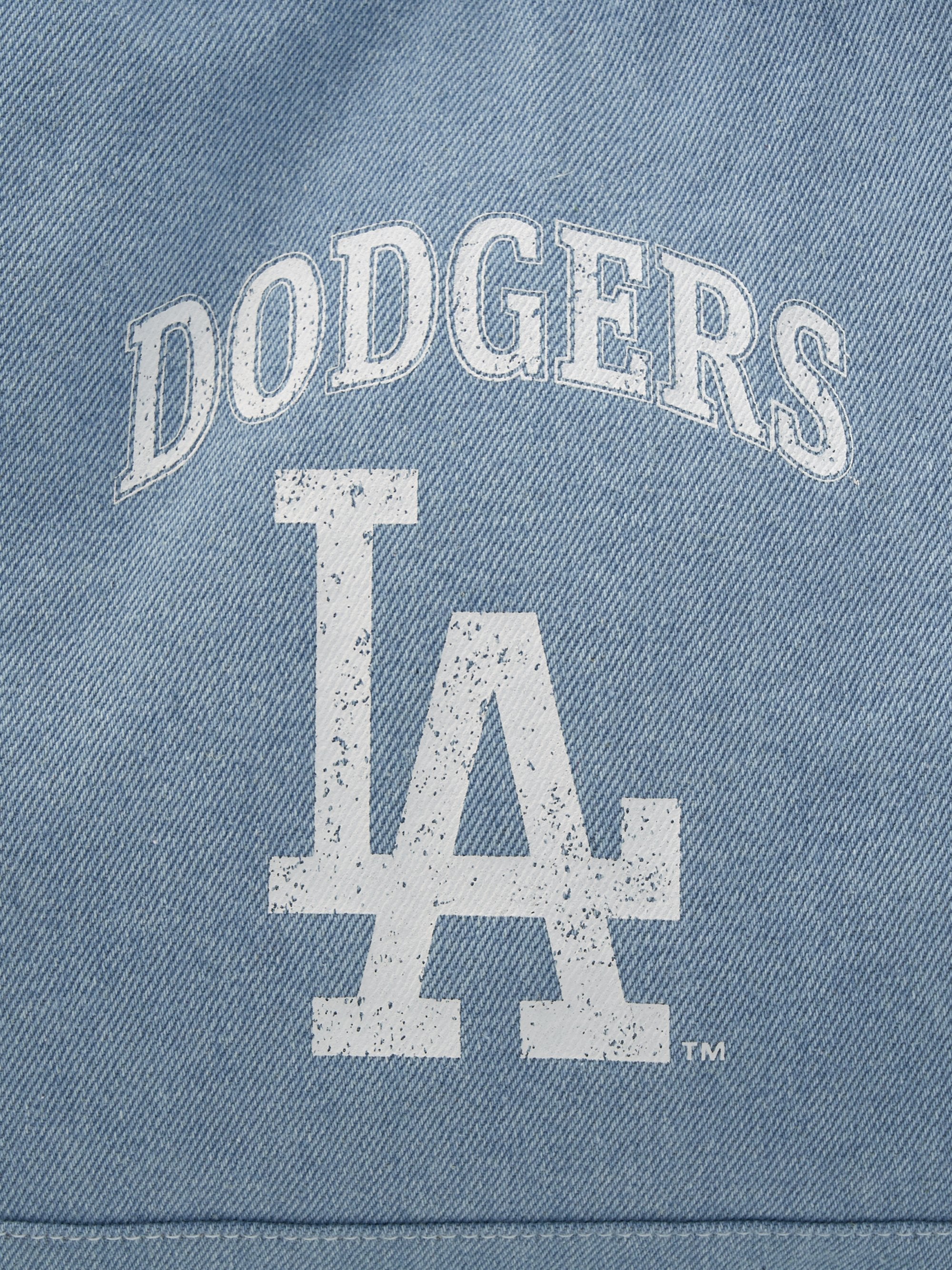 [mlb korea] Vintage Lettering Denim Shopper Bag